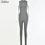 Summer Solid Basic Black White Jumpsuit Overalls Women's Clothing 2021 Street Casual Activity Wear Fitness Outfit