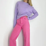 Wixra Women Mock Neck Sweater Autumn Winter New Thick Long Sleeve Loose Pull Jumper Female Basic All Match