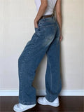 blue boyfriend jeans with a washed