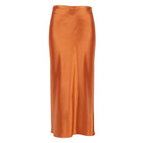 Purple Satin Silk Skirt Women High Waisted Summer Long Skirt New 2023 Elegant Ladies Office Skirts Midi Spring-Outfit