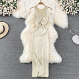 Women's Summer New Sexy Kinesith Heart-Scuttered Fashion Two-Pin Knitted