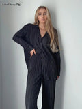 Pleated 2 Piece Women Pants Sets Loose Shirts And Wide Leg Long Pants Suit Ladies Outfits Fashion Office Two