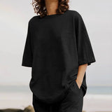 Celmia Fashion Women 2pcs Sets 2022 Summer Casual Loose Holiday Pocket Belted Set Half Sleeve O-neck Top and Wide Leg Pant