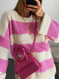 Christmas Sweater Women Oversize Striped Jumper Winter Pullovers Korean Fashion Pulls Oversize Stripe Sweaters For