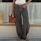 Washing Hole Banana Trousers Summer New Street Leisure High Street Trend Loose Jeans Long Trousers Girl-Outfit