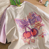 Danish Pastel Print Oversized Short Sleeve Tee-Outfit