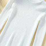WOTWOY Ribbed Knitted Turtleneck Sweater Women Autumn Winter Slim Fit Basic Pullover Female Long Sleeve Black White
