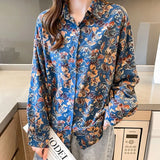 loose ladies shirts 2022 Spring Summer Fashion Women's Blouses printing Long sleeve dress shirts Tops Blusas