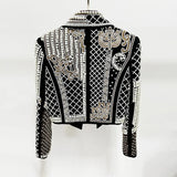 Early Spring New Star Fashion Luxury Heavy Industry Embroidery Nails Diamond Short Jacket