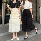 Skirts Womens Korean Fashion Clothing High Waist Slim Fit Sweet Temperament Jupe Korean Long Skirt 2023 Faldas De
