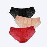 3pcs/Pack! Plus Size Women Underwear Lace Briefs Sexy Panties for Women XL- 4XL Comfort
