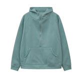 Autumn And Winter New Fashion Leisure Sports Semi-Zip Hooded Short Plus Velvet