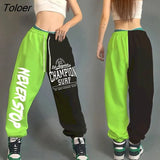 Contrast Color Sweat Pants Women Personality Hip-hop Jazz Loose Pants High Waist Feet All-match Street Dancing