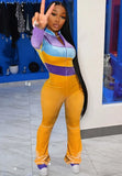 Casual Color Block Zipper Long Sleeve Sports