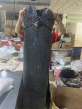 Heavy Industry Flash Diamond Suspension Hanging Dress Light Luxury Small Party Birthday Sexy