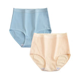 2 pcs/lot High Waist Panties Cotton Underwear Women Solid Plus Size Female Lingerie M -