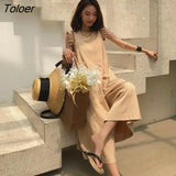 Women Loose Trendy New Fashion Korean Style Streetwear Ankle-length Summer High Waist All-match Ins Breathable