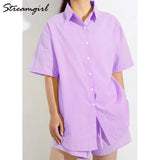 Linen Shorts Sets Summer 2022 Women Two Piece Women's Shorts Set Suits With Oversize Shorts Womens Two Piece Set
