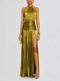 Women's Evening Dress 2025 Summer New Fashion Temperament Dress With A Round-Neck Long-Sleeved