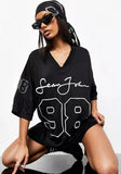 Casual Half Sleeve Loose American Football T-Shirt