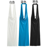 New Spring Pleated Dress With A Collar And A Sexy Long Dress-Outfit