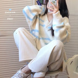 Autumn Sweet Sweater Pullovers Women Korean V-Neck Casual Knitting Tops Winter Female Long Sleeve Chic Fashion