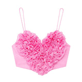 New Heart-Shaped Fluffy Sexy Short Halter Top 7200004-Outfit