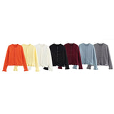 Autumn New Temperament Round Neck Simple Stacked Knitted Coat
