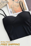 Fashion Women Camis With Bra Pad Cute Crop Tops Spaghetti Backless Tank Tops For Women Ice Silk Fabric