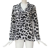 Toloer Autumn Sexy Leopard Print Chiffon Shirt Women's Shirt OL Temperament Commuter