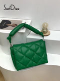 Designer Puff Shoulder Bag Women 2023 Autumn Winter Quilted Feather Flip Bags Fashion Down Padded Leather