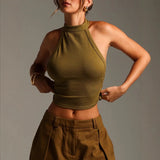 Style Retro To Make Old Tight Jumpsuit Set Women's High-End Spring Curly Knitting Tops