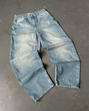 Clothes, Jeans, Y2K Pants, Hip-Hop Letters, Baggy Jeans, Men's Fashion.-Outfit