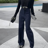 Broad-Legged Casual Suit Pants Women Summer Thin High-Waisted Small Man With Loose Thin Straight