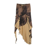 Summer New Sexy Hot Girl Ins Holiday Style Lotus Leaf Edge Irregular Skirt-Outfit
