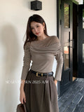 Xixi 2025 Autumn New White Label Showing Lanky Lace Knitted Woolen Women