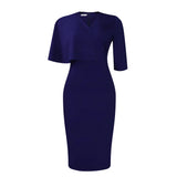Women's New Temperament Tongle Solid-Colored Bag Hip Professional Pencil Dress African