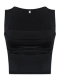 Tanks for Women Solid Elegant Slim Sexy Harajuku Minimalist High Street Y2k Clothes Crop Tops Design-Outfit