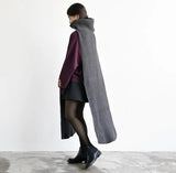 Women Beige Long Keep Warn Vent Split Joint Keep Warm Scarf New Long Personality Fashion Tide Autumn Winter 2022