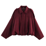 Spring New Velvet-Sensitive Collared Loose Bomber Jacket