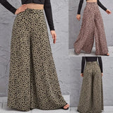 Version Of 2025 New Spring And Summer Loose High-Waisted Leopard Pattern Broad Leg