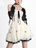 Sexy Corset Dress Women Evening Party Elegant Y2k Mini Dress Female Beach Style Long Sleeve Korean Clothing 2023 Summer 425-0-Outfit
