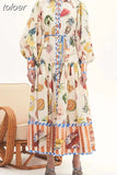 Hit Color Dresses For Women Lapel Lantern Sleeve High Waist Patchwork Single Breasted Folds Temperament Dress