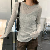 Version Of The New Summer 2023 Snowflake Sunscreen Thin Slim And Solid Color Sweater-Outfit