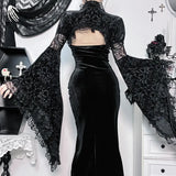 Summer New Dark Style Elegant Slim Court Velvet Hollowed-Out Burnt Blouse Blouse-Outfit