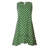 Women Summer Dress Polka Dot Chiffon Sleeveless Beach Mini Casual Yellow Sundress 2021 Fashion Plus Size Dress For
