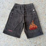 Denim Shorts Hip-Hop Pocket Baggy Denim Shorts Male Gothic Original-Outfit