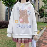 Deeptown Kawaii Hoodies Women Autumn Winter 2020 Fashion Sweatshirt Cute Long Sleeve Pullover Casual Plus Velvet Hoodies