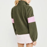 Patchwork Fleece Sweatshirts 2021 Autumn Winter Warm Hoodies For Women Casual Long Sleeve Zipper Teddy Hoodie Loose