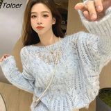 Pullovers Women Retro Tender Hollow Out Design Sweet Elegant Streetwear Свитер Женский Casual Hot Sale Popular Girlish